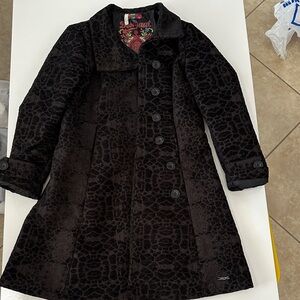 Desigual Black Textured Coat